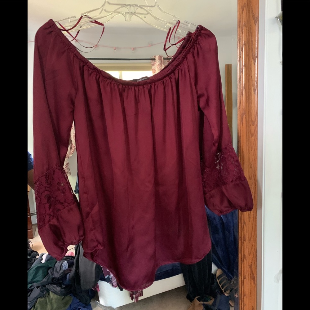 Satin off the shoulder top
